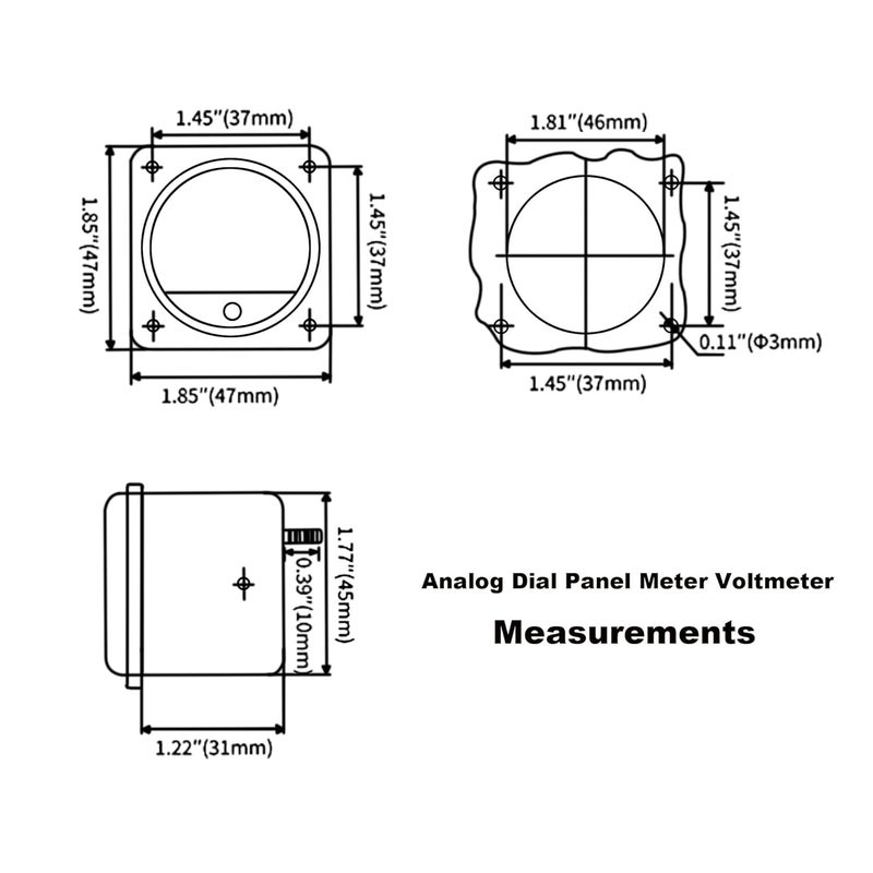 LEPEVNEY Analog Dial Panel Meter Voltmeter Gauge SO-45 DC 0-15V Round Current Measuring Ammeter, 1 Pcs - Image 5